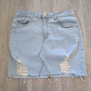 Y2K Streetwear Society Womens Size Medium Denim Thrashed Mini